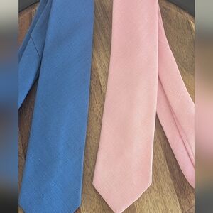 Nordstrom Men’s Slim Ties Blue Pink Textured Woven Necktie Lot of 2